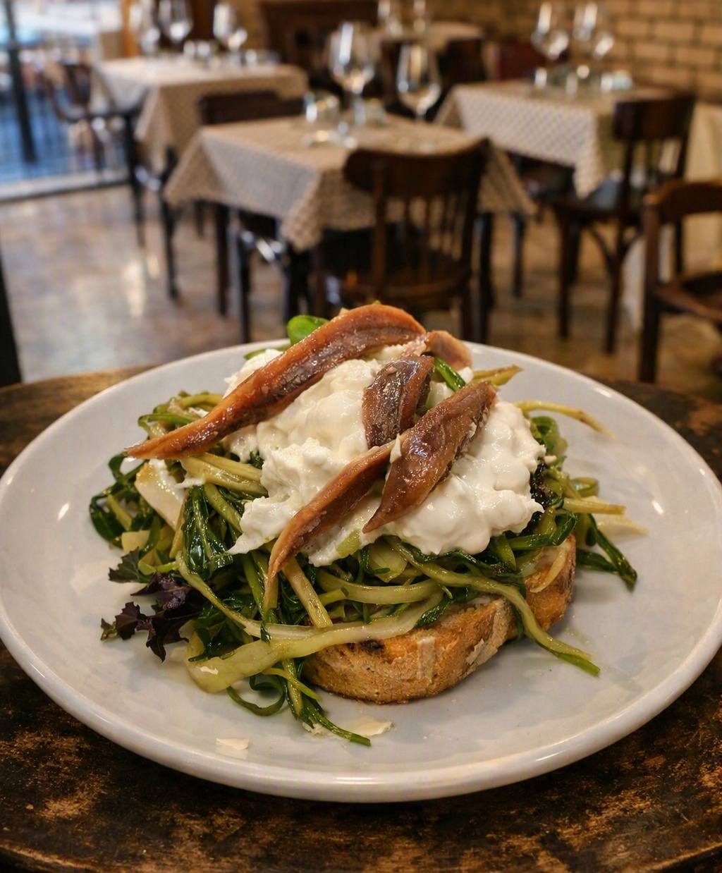 puntarelle, stracciatella e alice